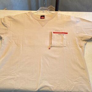 Diesel Light Tan T-Shirt with Red Accents